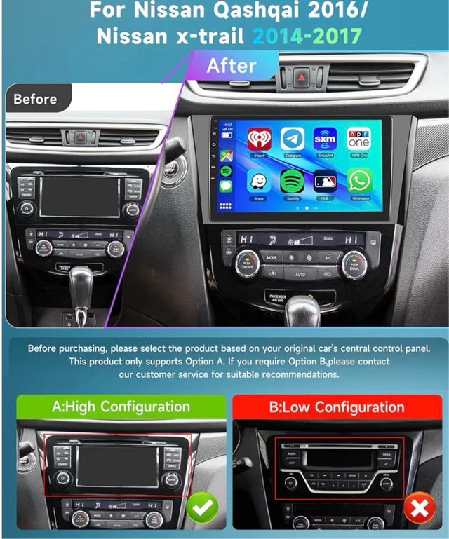 Radio pantalla Android, Nissan Qashqai X-Trail