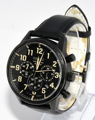 Reloj Seiko 8T63-00P0 Carbon Negro/Dorado