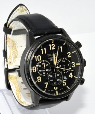 Reloj Seiko 8T63-00P0 Carbon Negro/Dorado