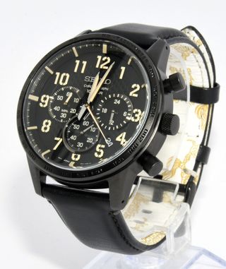 Reloj Seiko 8T63-00P0 Carbon Negro/Dorado