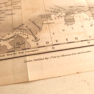 Mapa raro antigo das Caraíbas 1827 + Estojo couro