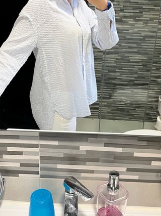 Camisa rayas azul y blanco