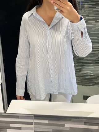 Camisa rayas azul y blanco