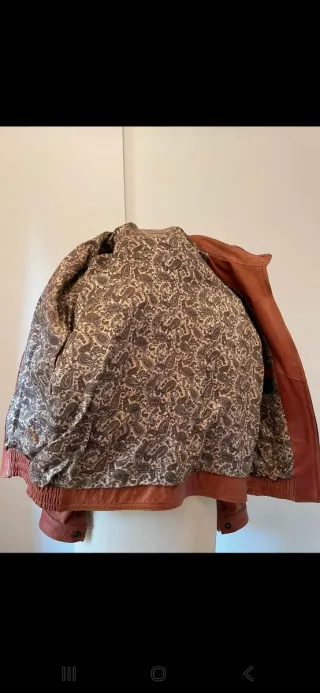 Giacca chiodo vera pelle marrone