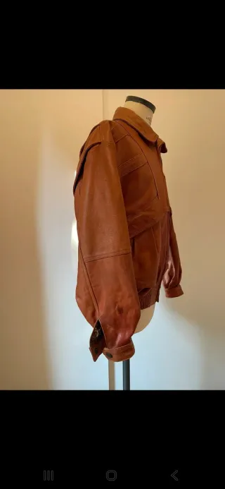 Giacca chiodo vera pelle marrone