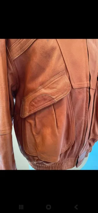 Giacca chiodo vera pelle marrone