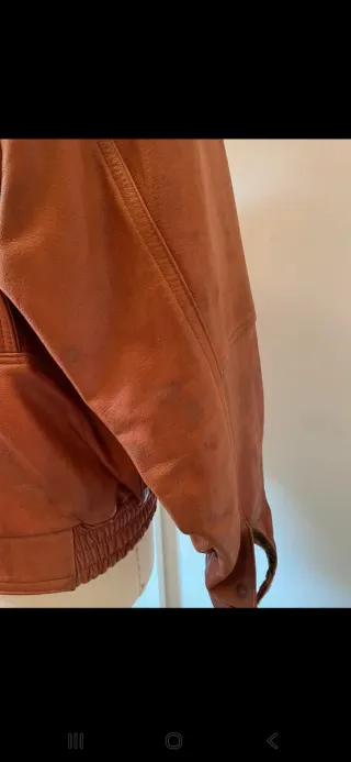 Giacca chiodo vera pelle marrone