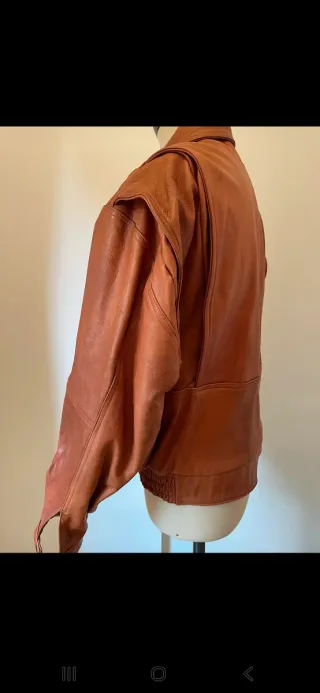 Giacca chiodo vera pelle marrone