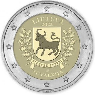 2 EUROS CONMEMORATIVOS LITUANIA 2022 Suvalkija