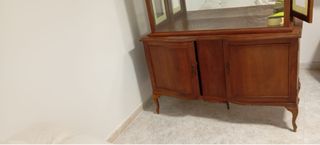 Mueble vitrina madera y cristal antigua 50 años