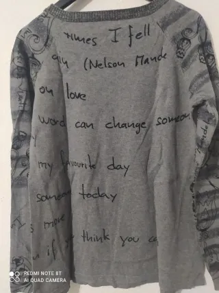 Jersey Desigual Flores y Lentejuelas Gris