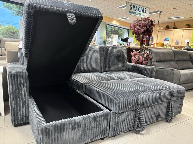 Chaiselongue Cama Arcón Reversible Gris