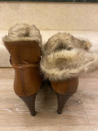 Botines piel marrón con pelo interior