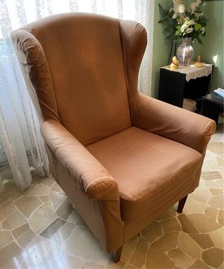 Poltrona in tessuto color écru, marca Poltronesofà