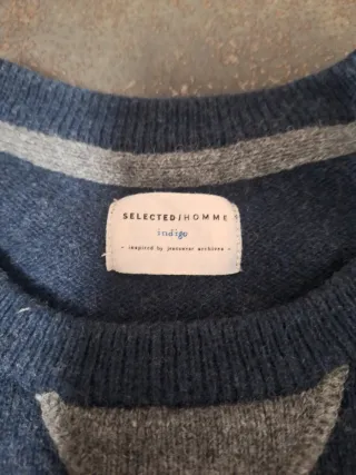 Jersey hombre azul marino y gris