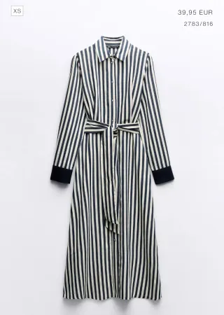 Vestido camisero Zara rayas