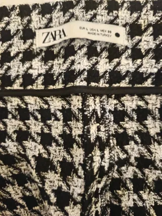 Pantalón Zara Palazzo Cuadros Blanco y Negro