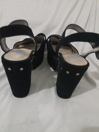 Sandalias Negras Tacón Plataforma Talla 39