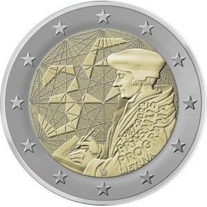2 EUROS CONMEMORATIVOS LITUANIA 2022 Erasmus
