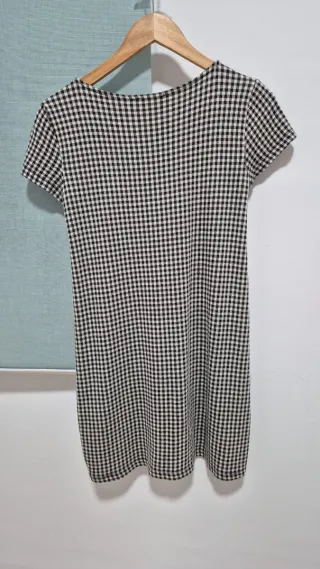 Vestido cuadros blanco y negro