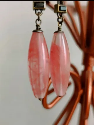 Dyrberg/Kern orecchini vintage pietra rosa
