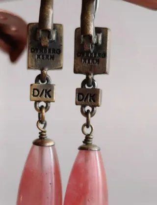 Dyrberg/Kern orecchini vintage pietra rosa