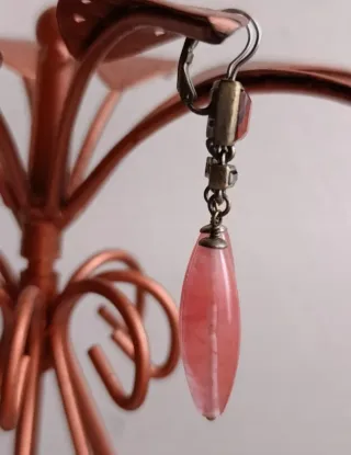 Dyrberg/Kern orecchini vintage pietra rosa