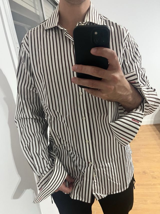 Camisa Rayas Blanco y Negro