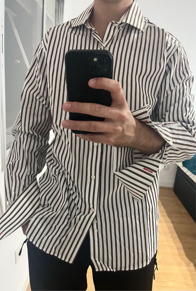 Camisa Rayas Blanco y Negro