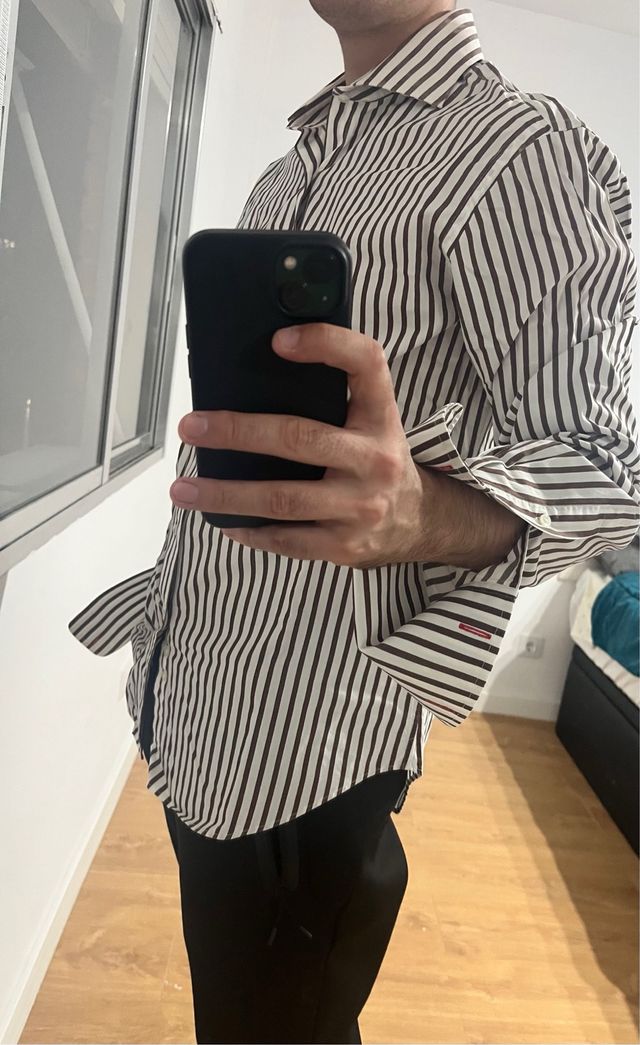 Camisa Rayas Blanco y Negro