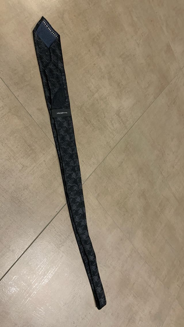 Ermenegildo zegna grey black silk tie