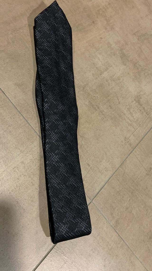 Ermenegildo zegna grey black silk tie