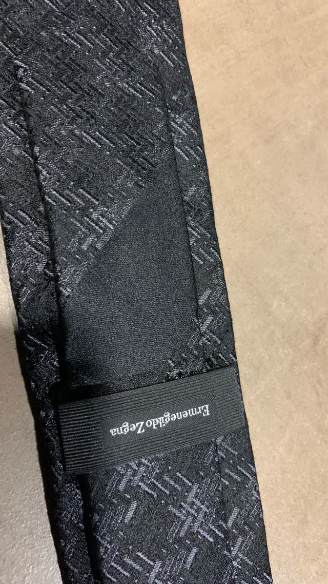 Ermenegildo zegna grey black silk tie