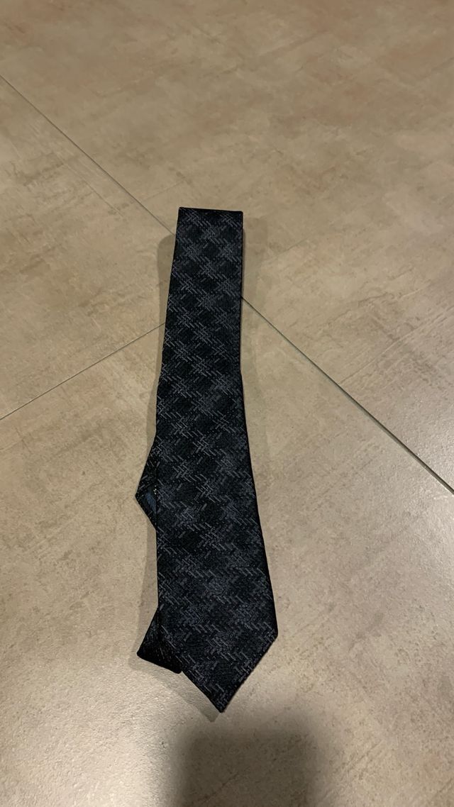 Ermenegildo zegna grey black silk tie