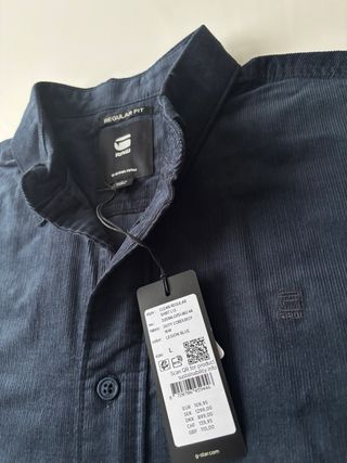 Camisa de pana azul G-Star nueva
