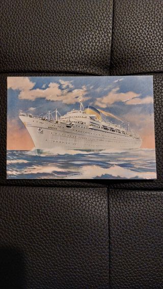 Cartolina postale del 1950 Nave Africa