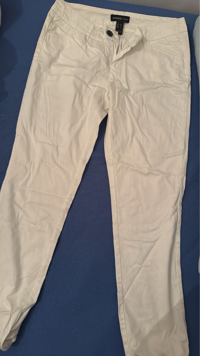 Pantalón blanco Mango Talla 36