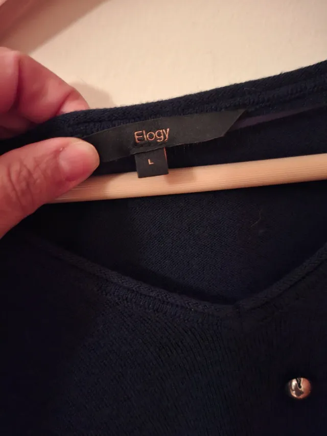 Jersey Elogy azul pedrería fiesta Talla L