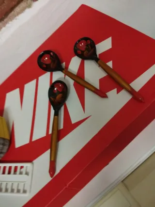 3 Cucchiai Russi Decorati 14cm