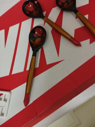 3 Cucchiai Russi Decorati 14cm