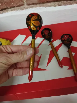 3 Cucchiai Russi Decorati 14cm