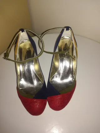 Scarpe donna multicolor con tacco