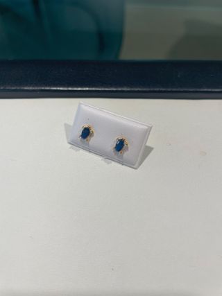 Pendientes Oro 18k Tortuga Azul