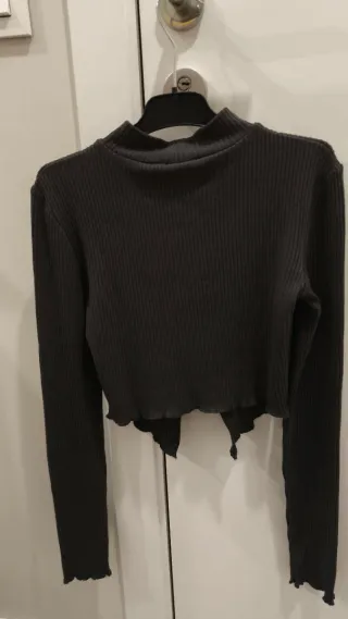 Camiseta Bershka Negra Talla S Estrella Blanca