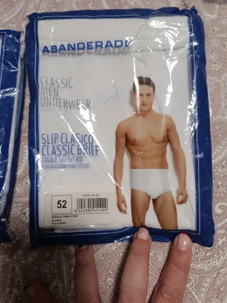 2x Slip Abanderado Clásico Blanco Talla 52