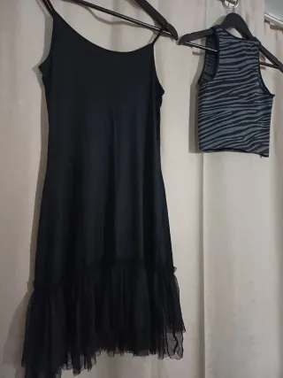 Vestido tul y top estampado cebra