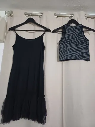 Vestido tul y top estampado cebra