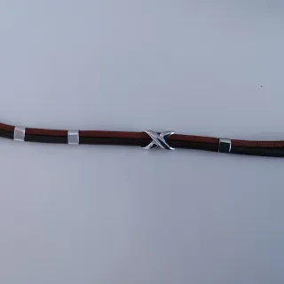 Bracciale Marlù Uomo Pelle Marrone nero  Argento