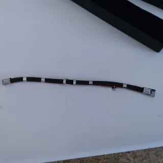 Bracciale Marlù Uomo Pelle Marrone nero  Argento