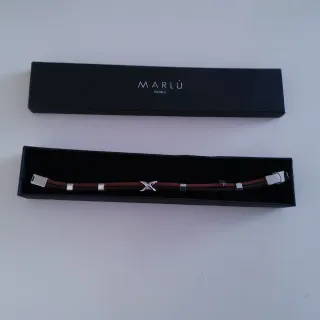 Bracciale Marlù Uomo Pelle Marrone nero  Argento